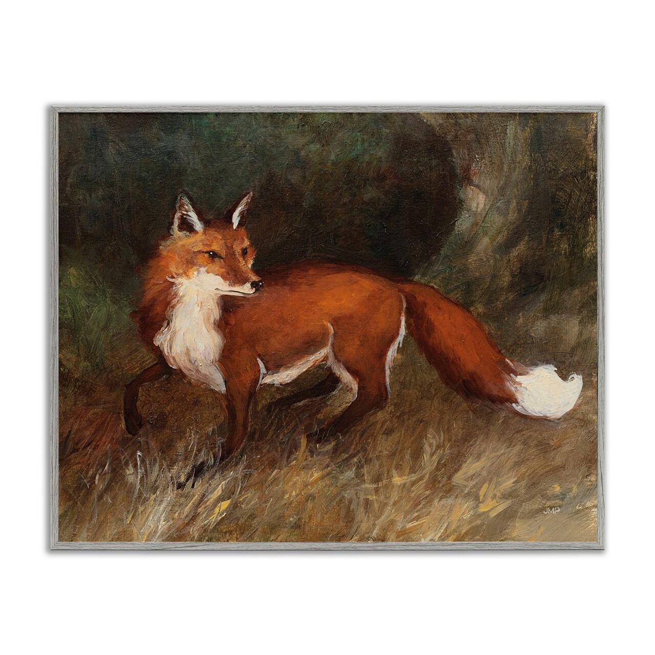Stupell Industries Wild Fox in Forest Framed Giclee Design By Julia Purinton